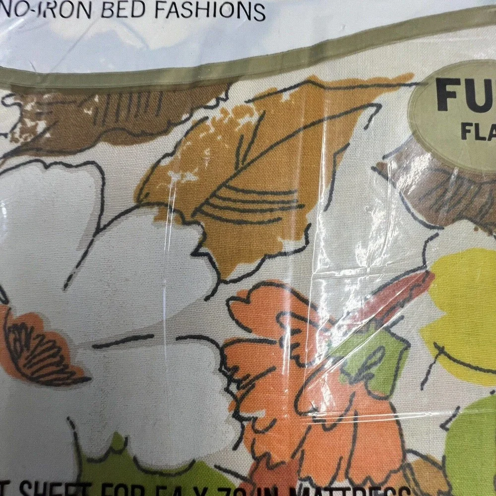 New Cannon Monticello French Garden Full Flat Sheet‎ No-Iron Muslin Floral